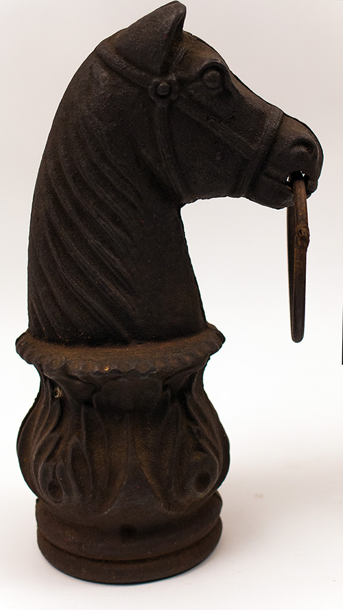 19th Century Antique Cast Iron Horse Hitching Posts Galena Illinois 19th Century Antique Cast Iron Horse Hitching Posts Galena Illinois