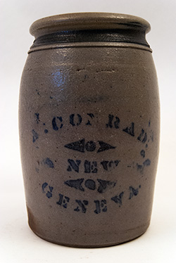 A. Conrad New Geneva PA Antique Blue Decorated Stoneware A. Conrad New Geneva PA Antique Blue Decorated Stoneware