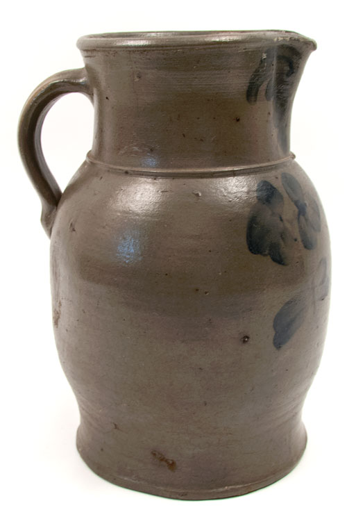 Two Gallon Salt Glazed Blue Decorated American Stoneware Pitcher Two Gallon Salt Glazed Blue Decorated American Stoneware Pitcher
