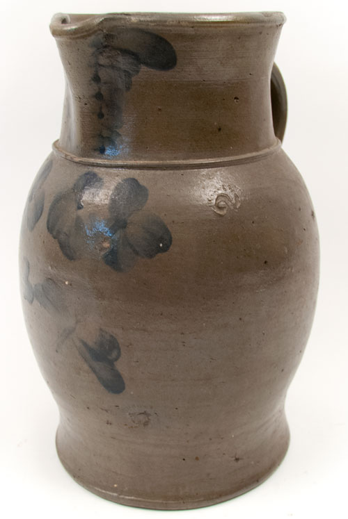 Two Gallon Salt Glazed Blue Decorated American Stoneware Pitcher Two Gallon Salt Glazed Blue Decorated American Stoneware Pitcher