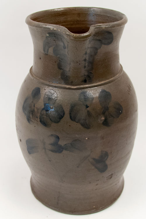 Two Gallon Salt Glazed Blue Decorated American Stoneware Pitcher Two Gallon Salt Glazed Blue Decorated American Stoneware Pitcher