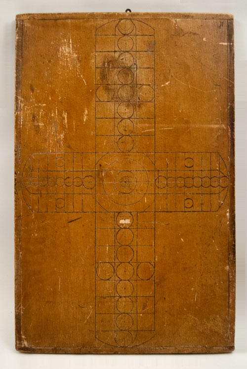 Antique American Game Board in Original Red and White Paint Antique American Game Board in Original Red and White Paint