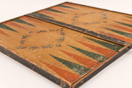 Antique Gameboard Double Sided Paint Decorated Patriotic American Flags 19th Century Antique Gameboard Double Sided Paint Decorated Patriotic American Flags 19th Century