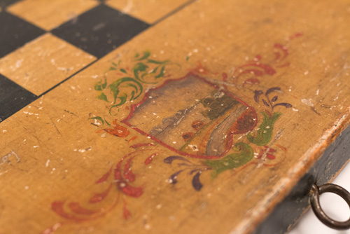 Antique Gameboard Double Sided Paint Decorated Patriotic American Flags 19th Century Antique Gameboard Double Sided Paint Decorated Patriotic American Flags 19th Century