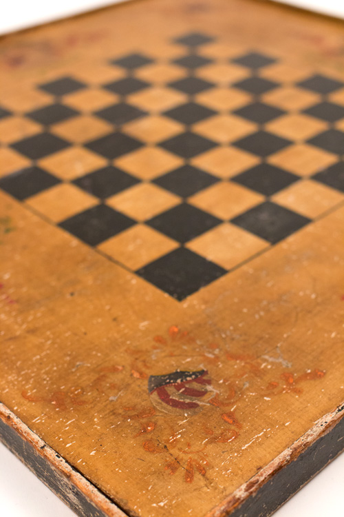 Antique Gameboard Double Sided Paint Decorated Patriotic American Flags 19th Century Antique Gameboard Double Sided Paint Decorated Patriotic American Flags 19th Century