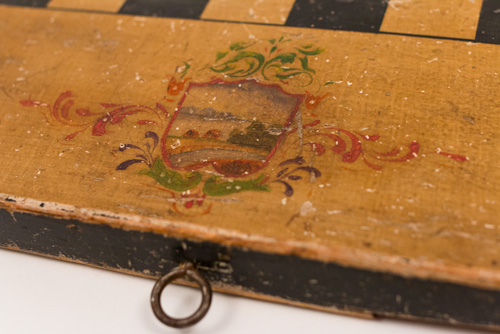 Antique Gameboard Double Sided Paint Decorated Patriotic American Flags 19th Century Antique Gameboard Double Sided Paint Decorated Patriotic American Flags 19th Century