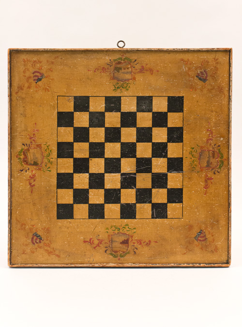 Antique Gameboard Double Sided Paint Decorated Patriotic American Flags 19th Century Antique Gameboard Double Sided Paint Decorated Patriotic American Flags 19th Century