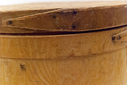 Antique Mustard Grain Painted Wooden Country Primitive Firkin Antique Mustard Grain Painted Wooden Country Primitive Firkin