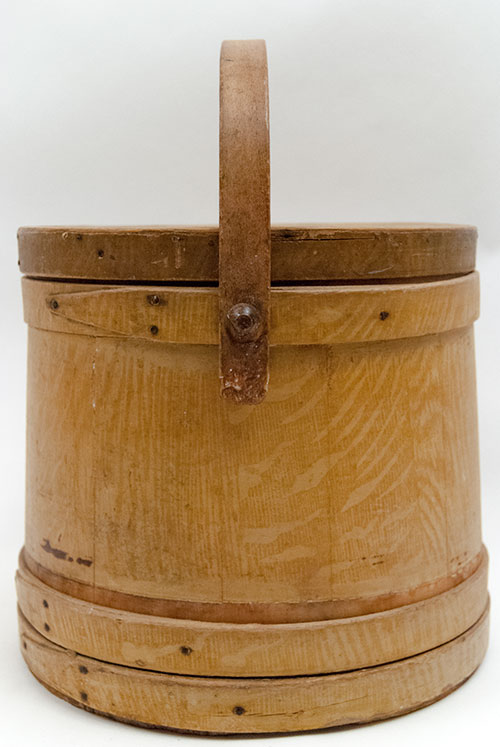 Antique Mustard Grain Painted Wooden Country Primitive Firkin Antique Mustard Grain Painted Wooden Country Primitive Firkin