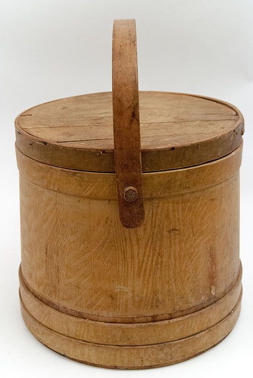 Antique Mustard Grain Painted Wooden Country Primitive Firkin Antique Mustard Grain Painted Wooden Country Primitive Firkin