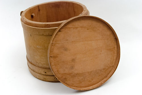 Antique Mustard Grain Painted Wooden Country Primitive Firkin Antique Mustard Grain Painted Wooden Country Primitive Firkin