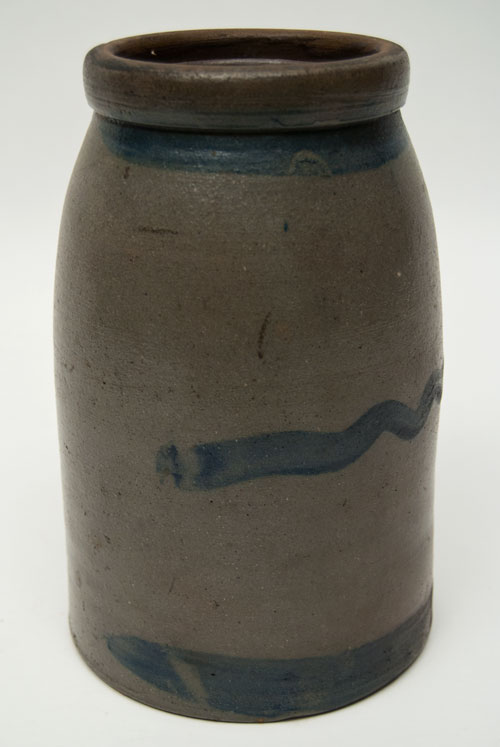 Striper Half Gallon PA Wax Sealer Antique American Stoneware For Sale Striper Half Gallon PA Wax Sealer Antique American Stoneware For Sale
