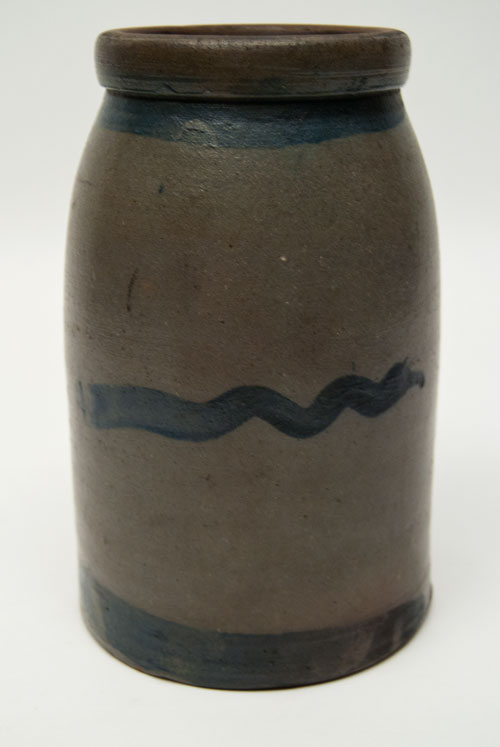 Striper Half Gallon PA Wax Sealer Antique American Stoneware For Sale Striper Half Gallon PA Wax Sealer Antique American Stoneware For Sale
