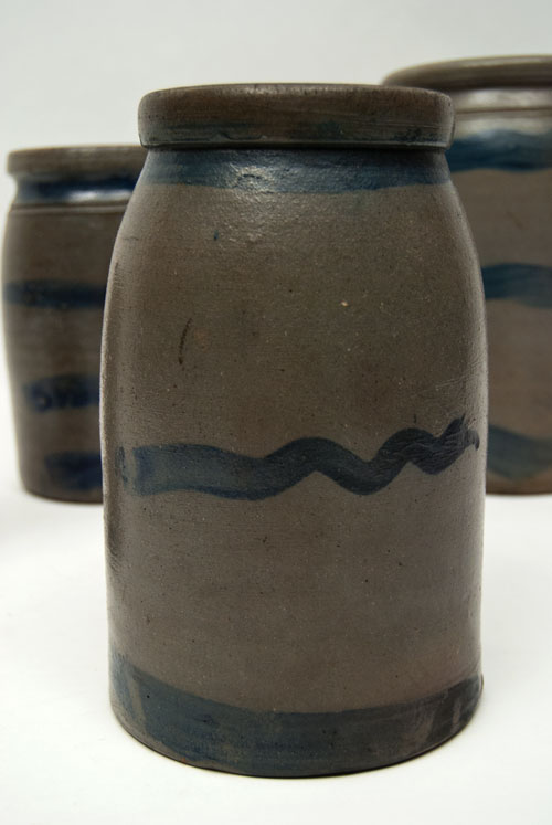 Striper Half Gallon PA Wax Sealer Antique American Stoneware For Sale Striper Half Gallon PA Wax Sealer Antique American Stoneware For Sale