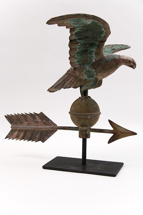 19th Century Antique American Diminutive Eagle Weathervane For Sale 19th Century Antique American Diminutive Eagle Weathervane For Sale