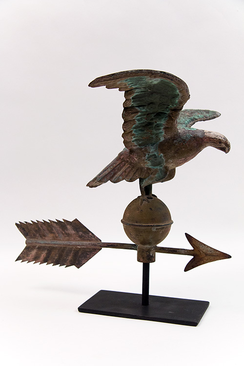 19th Century Antique American Diminutive Eagle Weathervane For Sale 19th Century Antique American Diminutive Eagle Weathervane For Sale