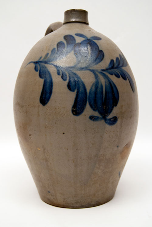 J Weaver Beaver County PA Pennsylvania Ovoid Blue Decorated Jug J Weaver Beaver County PA Pennsylvania Ovoid Blue Decorated Jug