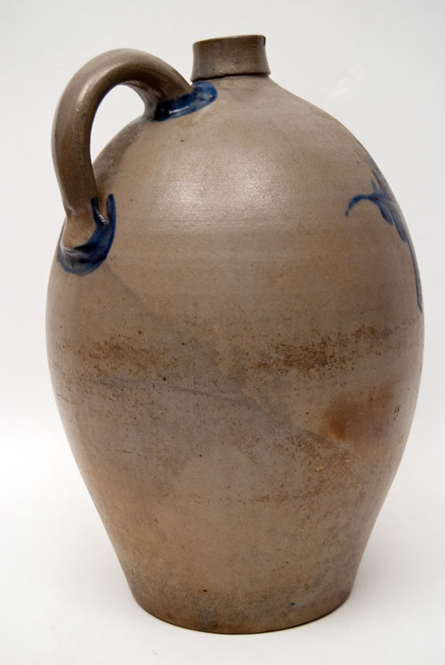 J Weaver Beaver County PA Pennsylvania Ovoid Blue Decorated Jug J Weaver Beaver County PA Pennsylvania Ovoid Blue Decorated Jug