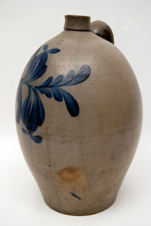 J Weaver Beaver County PA Pennsylvania Ovoid Blue Decorated Jug J Weaver Beaver County PA Pennsylvania Ovoid Blue Decorated Jug