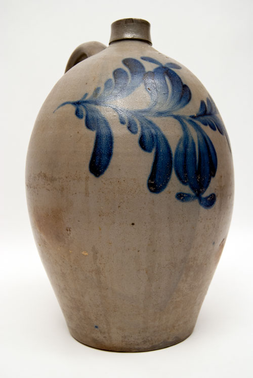 J Weaver Beaver County PA Pennsylvania Ovoid Blue Decorated Jug J Weaver Beaver County PA Pennsylvania Ovoid Blue Decorated Jug