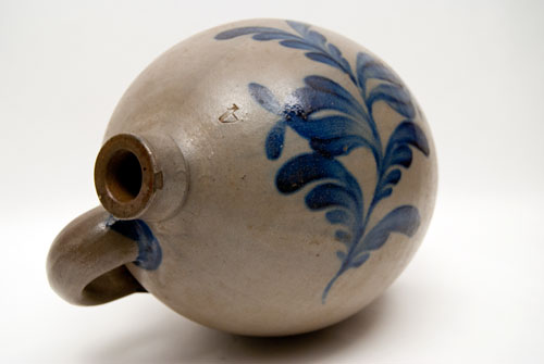 J Weaver Beaver County PA Pennsylvania Ovoid Blue Decorated Jug J Weaver Beaver County PA Pennsylvania Ovoid Blue Decorated Jug