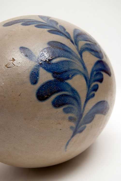J Weaver Beaver County PA Pennsylvania Ovoid Blue Decorated Jug J Weaver Beaver County PA Pennsylvania Ovoid Blue Decorated Jug