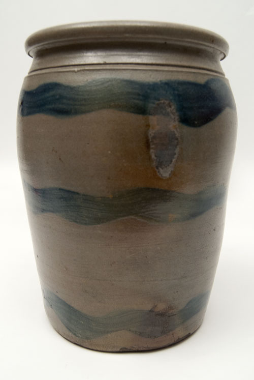 1 Gallon Pa Striper 3 Stripes American Antiqu Stoneware Storage Jar For Sale 1 Gallon Pa Striper 3 Stripes American Antiqu Stoneware Storage Jar For Sale