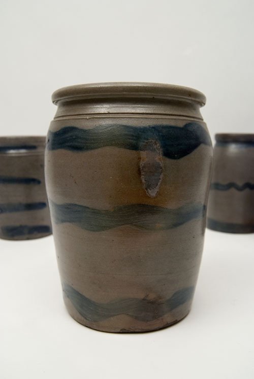 1 Gallon Pa Striper 3 Stripes American Antiqu Stoneware Storage Jar For Sale 1 Gallon Pa Striper 3 Stripes American Antiqu Stoneware Storage Jar For Sale