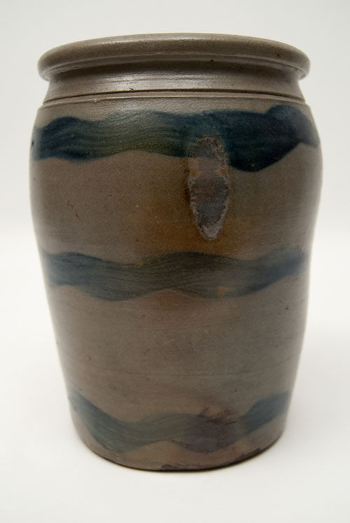 1 Gallon Pa Striper 3 Stripes American Antiqu Stoneware Storage Jar For Sale 1 Gallon Pa Striper 3 Stripes American Antiqu Stoneware Storage Jar For Sale