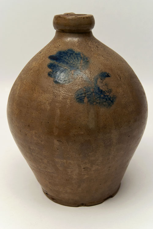 Ovoid One Gallon Jug with Cobalt Floral Decoration Possibly D.P. Shenfelder, Reading PA Ovoid One Gallon Jug with Cobalt Floral Decoration Possibly D.P. Shenfelder, Reading PA