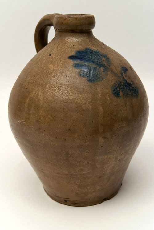 Ovoid One Gallon Jug with Cobalt Floral Decoration Possibly D.P. Shenfelder, Reading PA Ovoid One Gallon Jug with Cobalt Floral Decoration Possibly D.P. Shenfelder, Reading PA