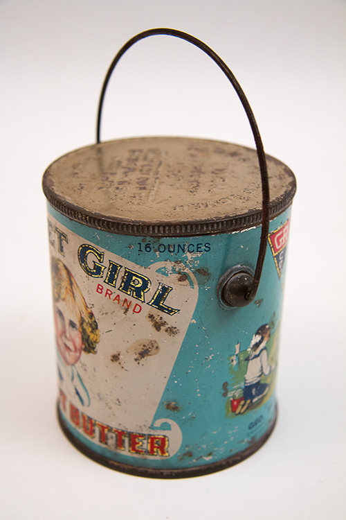 Rare Midwestern Antique American Tin Litho Advertising: 1920s Sweet Girl Brand Peanut Butter Tin Rare Midwestern Antique American Tin Litho Advertising: 1920s Sweet Girl Brand Peanut Butter Tin