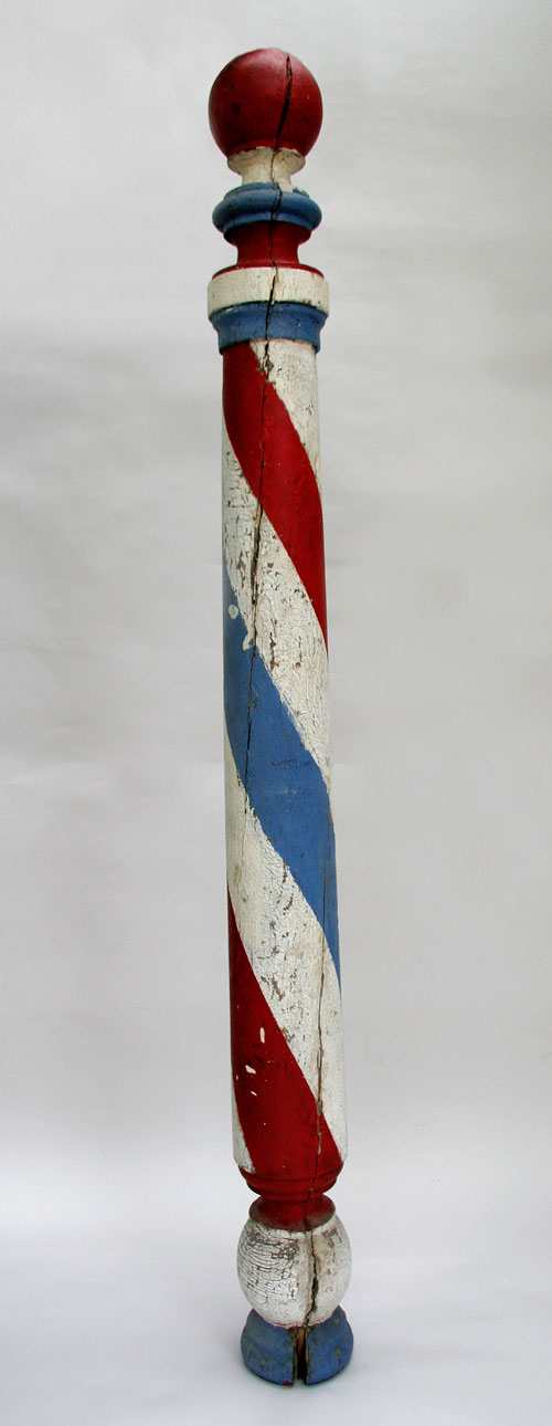 Antique Barber Pole Painted Americana Trade Sign