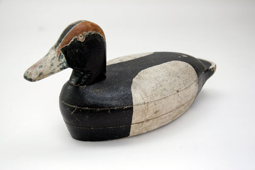 H. G. Traver Antique Illinois River Blue Bill Duck Decoy with old, original paint H. G. Traver Antique Illinois River Blue Bill Duck Decoy with old, original paint