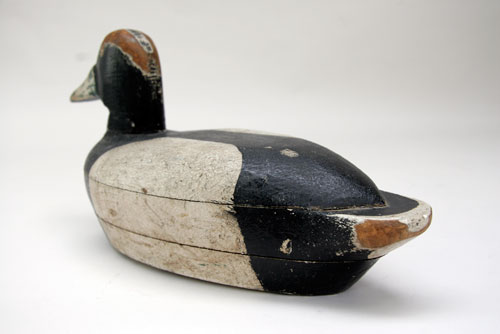 H. G. Traver Antique Illinois River Blue Bill Duck Decoy with old, original paint H. G. Traver Antique Illinois River Blue Bill Duck Decoy with old, original paint