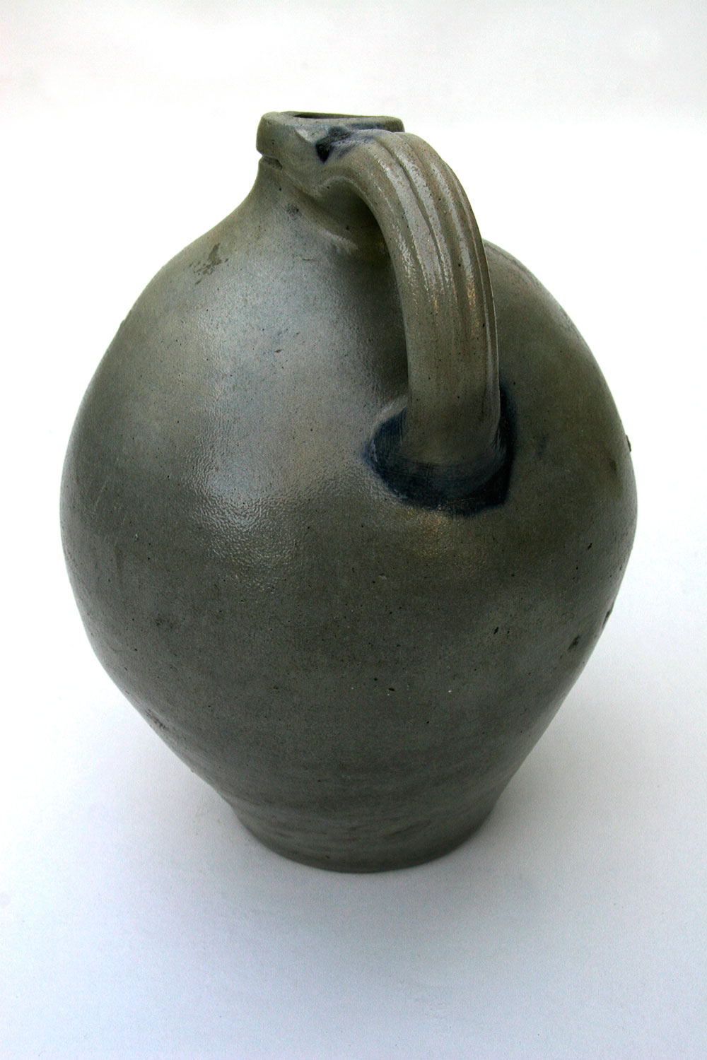 J Clark And Co Troy Blue Decorated Salt Glaze Ovoid Jug Circa 1826 1828