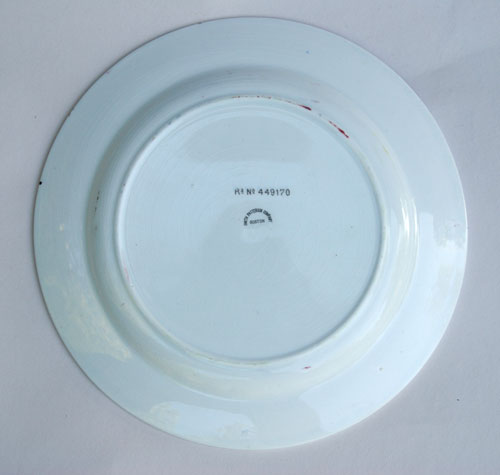 Stick Spatter, 19th Century Rabbits Playing Baseball Plate Stick Spatter, 19th Century Rabbits Playing Baseball Plate