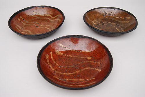 Redware Slip Decorated Plate: Antique SE Pennsylvania Redware Redware Slip Decorated Plate: Antique SE Pennsylvania Redware