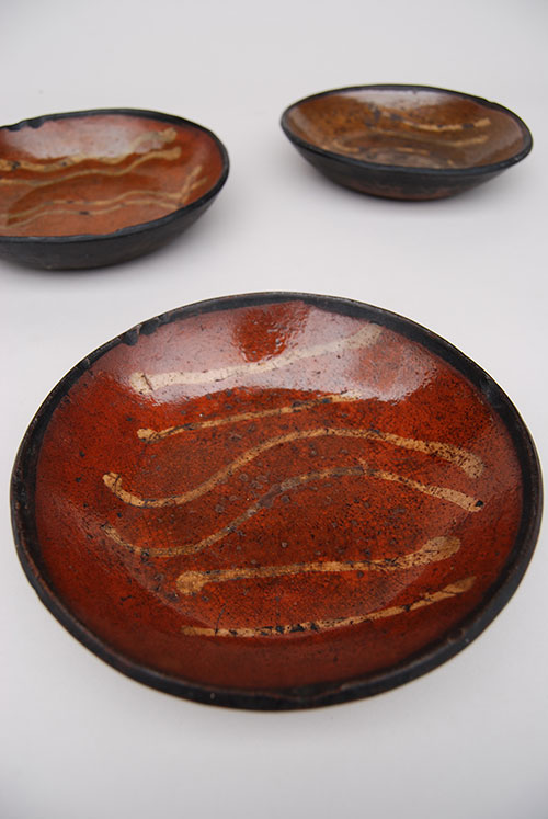 Redware Slip Decorated Plate: Antique SE Pennsylvania Redware Redware Slip Decorated Plate: Antique SE Pennsylvania Redware