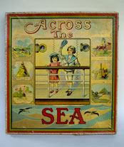 Antique American Game: Across the Sea: 1910 Milton Bradley Sailor Boy in Blue, Girl in Red Antique American Game: Across the Sea: 1910 Milton Bradley Sailor Boy in Blue, Girl in Red