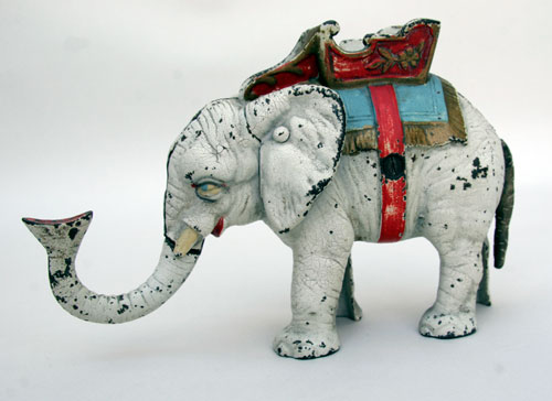 Hubley White Elephant Mechanical Bank Hubley White Elephant Mechanical Bank