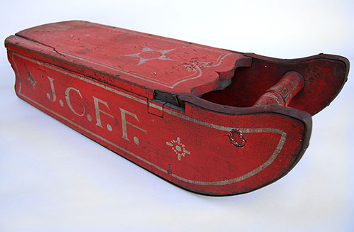 19th Century Antique American Sled Original Paint Decoration Possible Soap Hollow Attribution 19th Century Antique American Sled Original Paint Decoration Possible Soap Hollow Attribution