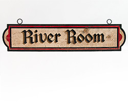 Antique 1920s Four Color Wooden Trade Sign with Wrought Iron Frame Antique 1920s Four Color Wooden Trade Sign with Wrought Iron Frame
