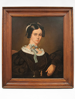 19th Century Antique Oil Paiting on Canvas Portraits from Monmouth Illinois Rare Pair 1830s Midwestern Portraits Americana