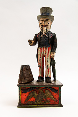 Antique Uncle Sam Cast Iron Mechanical Bank Antique Uncle Sam Cast Iron Mechanical Bank