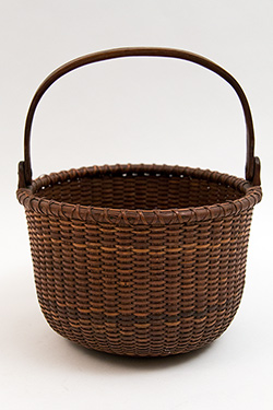 Antique Nantucket Basket Original 19th Century Mitchell Ray Rhode Island Wooden Bottom Lightship Baskets for Sale Antique Nantucket Basket Original 19th Century Mitchell Ray Rhode Island Wooden Bottom Lightship Baskets for Sale