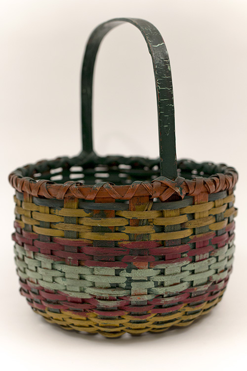 Early American Folk Art Paint Decorated Baske Early American Folk Art Paint Decorated Baske