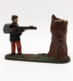 Halls Liliput Paint Decorated Antique Cast Iron Mechanical Bank 19th Century American Toys