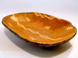 Redware Yellow Slip Decorated Trencher Redware Yellow Slip Decorated Trencher