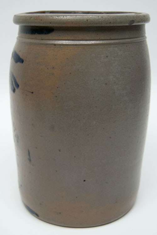 Hamilton and Jones Cobalt Decorated Early American Antique Stoneware For Sale: Salt Glazed Blue Stencil and Freehand Crock Greensboro Pennsylvania Hamilton and Jones Cobalt Decorated Early American Antique Stoneware For Sale: Salt Glazed Blue Stencil and Freehand Crock Greensboro Pennsylvania